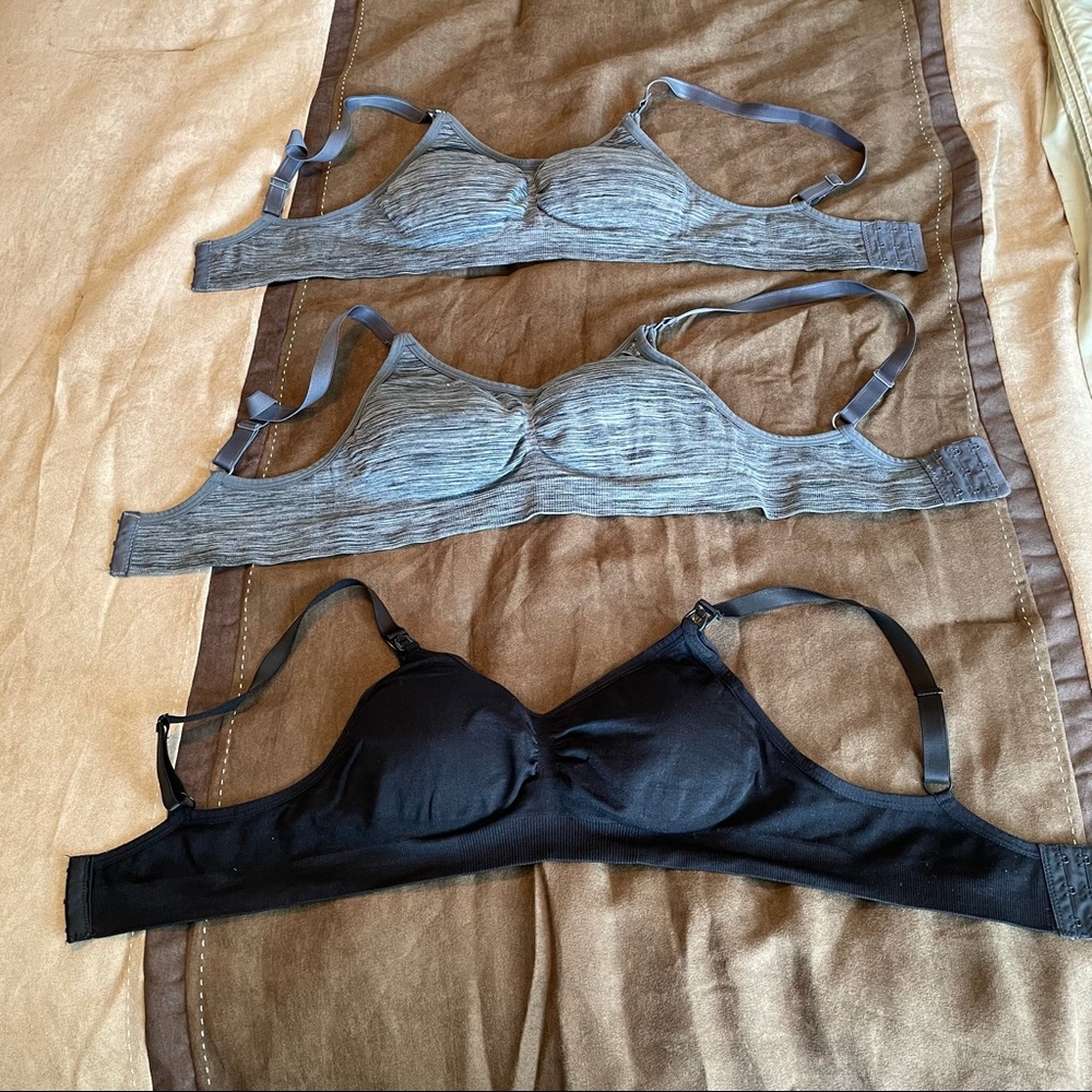 breast feeding sports bras 1 black 2 grey
